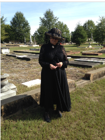 Ghost lady in black in Linwood Cemetery